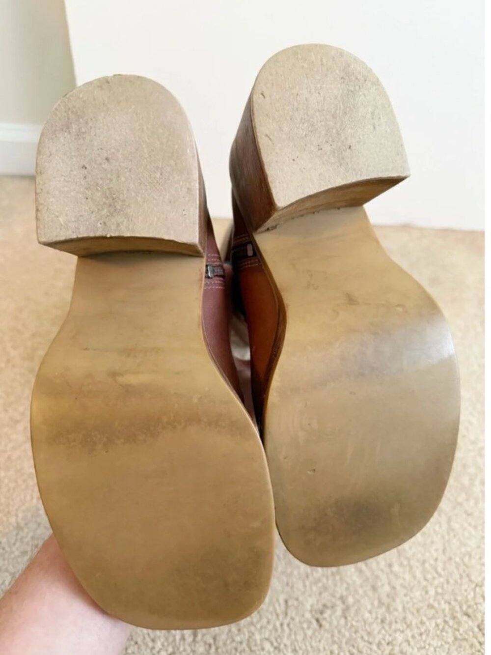 Vintage Frye Dorian Brown Leather Platform Chunky Heeled Boots Y2K 90’s SZ: 6.5 - Picture 3 of 6